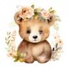 20 High-Quality Boho Cute Bears Clipart - Boho cute bears digital watercolor JPG instant download for commercial use - Digital download