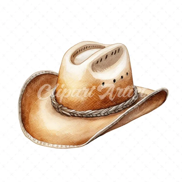 20 High-Quality Cowboy Hat Clipart - Cowboy hat digital watercolor JPG instant download for commercial use - Digital download