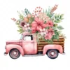 19 High-Quality Floral Truck Clipart - Floral truck digital watercolor JPG instant download for commercial use - Digital download