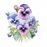 19 High-Quality Pansy Clipart - Pansy flowers digital watercolor JPG instant download for commercial use - Digital download