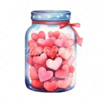 20 High-Quality Jar of Hearts Clipart - Jar of hearts digital watercolor JPG instant download for commercial use - Digital download
