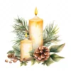 19 High-Quality Christmas Candles Clipart - Christmas candles digital watercolor JPG instant download for commercial use - Digital download