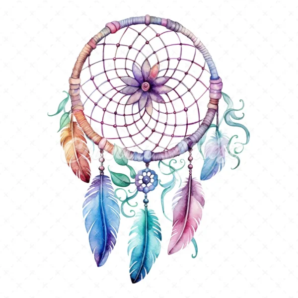 20 High-Quality Dreamcatcher Clipart - Dreamcatcher digital watercolor JPG instant download for commercial use - Digital download