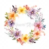 20 High-Quality Floral Wreaths Clipart - Floral Wreath digital watercolor JPG instant download for commercial use - Digital download