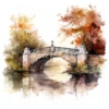 19 High-Quality Bridge on River Clipart - Bridge on river digital watercolor JPG instant download for commercial use - Digital download