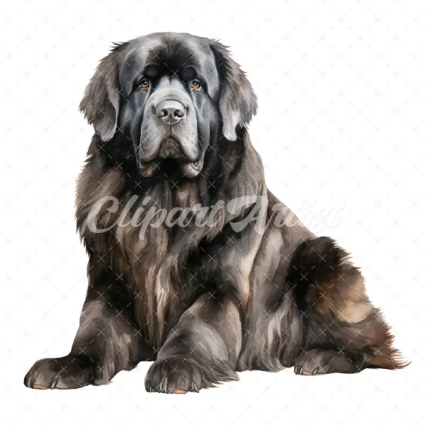 20 High-Quality Newfoundland Clipart - Newfoundland digital watercolor JPG instant download for commercial use - Digital download