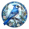 20 High-Quality Blue Jay Stained Glass Clipart - Blue jay digital watercolor JPG instant download for commercial use - Digital download