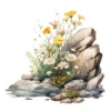 20 High-Quality Cliff Wildflowers Clipart - Cliff wildflowers digital watercolor JPG instant download for commercial use - Digital download