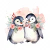 20 High-Quality Happy Penguin Friends Clipart - Penguin friend digital watercolor JPG instant download for commercial use - Digital download