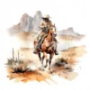 18 High-Quality Horse Riding in Desert Clipart - Horse riding digital watercolor JPG instant download for commercial use - Digital download