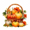 20 High-Quality Pumpkin Basket Clipart - Pumpkin basket digital watercolor JPG instant download for commercial use - Digital download