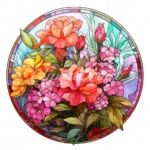 20 High-Quality Flowers Stained Glass Clipart - Bouquet flower digital watercolor JPG instant download for commercial use - Digital download