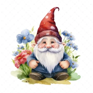 20 High-Quality Happy Cute Gnome Clipart - Happy cute gnome digital watercolor JPG instant download for commercial use - Digital download
