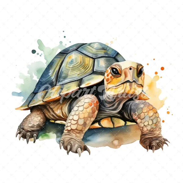 20 High-Quality Cute Tortoise Clipart - Cute tortoise digital watercolor JPG instant download for commercial use - Digital download