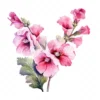 20 High-Quality Hollyhock Clipart - Hollyhock flowers digital watercolor JPG instant download for commercial use - Digital download