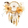 20 High-Quality Boho Dreamcatcher Clipart - Boho dreamcatcher digital watercolor JPG instant download for commercial use - Digital download