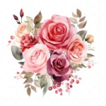 20 High-Quality Rose Bouquet Clipart - Rose bouquet digital watercolor JPG instant download for commercial use - Digital download