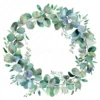 20 High-Quality Eucalyptus Wreath Clipart - Eucalyptus wreath digital watercolor JPG instant download for commercial use - Digital download