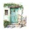20 High-Quality Doors on Countryside Clipart - Floral doors digital watercolor JPG instant download for commercial use - Digital download