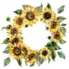20 High-Quality Sunflowers Wreath Clipart - Sunflowers wreath digital watercolor JPG instant download for commercial use - Digital download