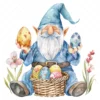 20 High-Quality Gnome With Easter Clipart - Easter gnome digital watercolor JPG instant download for commercial use - Digital download