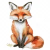 20 High-Quality Cute Foxes Clipart - Cute fox sitting digital watercolor JPG instant download for commercial use - Digital download