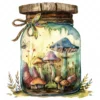 20 High-Quality Fairy Jars Clipart - Fairy jars digital watercolor JPG instant download for commercial use - Digital download