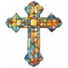 20 High-Quality Stained Glass Cross Clipart - Glass cross digital watercolor JPG instant download for commercial use - Digital download