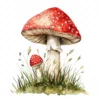 20 High-Quality Clipart - Toadstool digital watercolor JPG instant download for commercial use - Digital download