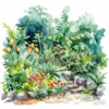 20 High-Quality Landscape Garden Clipart - Landscape garden digital watercolor JPG instant download for commercial use - Digital download