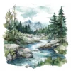 19 High-Quality Crystalline Stream Clipart - Crystalline digital watercolor JPG instant download for commercial use - Digital download