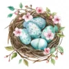 20 High-Quality Floral Bird Nest Clipart - Floral bird nest digital watercolor JPG instant download for commercial use - Digital download
