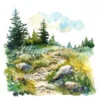 18 High-Quality Spring Meadow Trail Clipart - Spring meadow trail watercolor JPG instant download for commercial use - Digital download