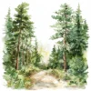 20 High-Quality Forest Trail Clipart - Forest trail landscape watercolor JPG instant download for commercial use - Digital download