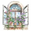 20 High-Quality Victorian Windows Set-1 Clipart - Victorian windows watercolor JPG instant download for commercial use - Digital download