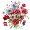 20 High-Quality Bouquet of Flowers Clipart - Bouquet of flower digital watercolor JPG instant download for commercial use - Digital download