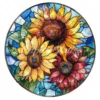 20 High-Quality Stained Glass Sunflowers Clipart - Sunflowers digital watercolor JPG instant download for commercial use - Digital download