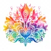 20 High-Quality Rainbow Mehndi Clipart - Rainbow mehndi digital watercolor JPG instant download for commercial use - Digital download