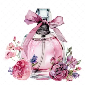 18 High-Quality Floral Perfume Clipart JPG - Pink perfume bottle digital clipart JPG instant download for commercial use - Digital Download