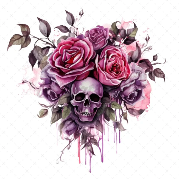 20 High-Quality Gothic Roses Boutique Clipart - Gothic roses digital watercolor JPG instant download for commercial use - Digital download