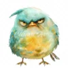 21 High-Quality Cute Grumpy Birds Clipart - Cute grumpy birds digital watercolor JPG instant download for commercial use - Digital download