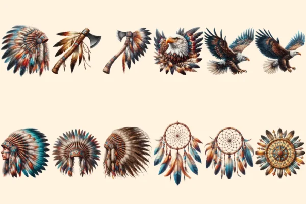 Native America (P-2) PNG Clipart Collection - 57 PNG, Cultural illustrations, Traditional graphics, Commercial use, Digital download