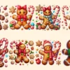 Gingerbread Man PNG Clipart Collection - 40 PNG, Holiday cookie illustrations, Festive printable art, Commercial use, Digital download