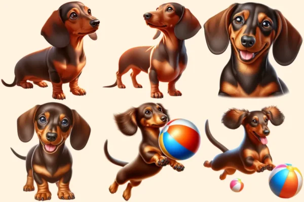 Dachshund PNG Clipart Collection - 28 PNG, Lovable puppy illustrations, Charming dog pet graphics, Commercial use, Digital download
