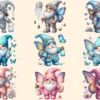 Butterfly Gnomes PNG Clipart Collection - 44 PNG, Gnome gardener graphics, Charming butterfly png, Commercial use, Digital download