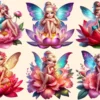 Floral Fairies (P-2) PNG Clipart Collection - 30 PNG, Magical fairy graphics, Floral themed printables, Commercial use, Digital download