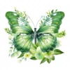 20 High-Quality Green Floral Butterfly Clipart - Butterfly digital watercolor JPG instant download for commercial use - Digital download