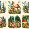 Woodland PNG Clipart Collection - 29 PNG, Woodland creatures illustration, Whimsical forest art, Commercial use, Digital download