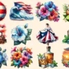 Puerto Rico PNG Clipart Collection - 58 PNG, Tropical travel illustrations, Puerto rico island prints, Commercial use, Digital download
