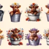 Highland Cows PNG Clipart Collection - 34 PNG, Cute cow illustrations, Charming highland cattle art, Commercial use, Digital download